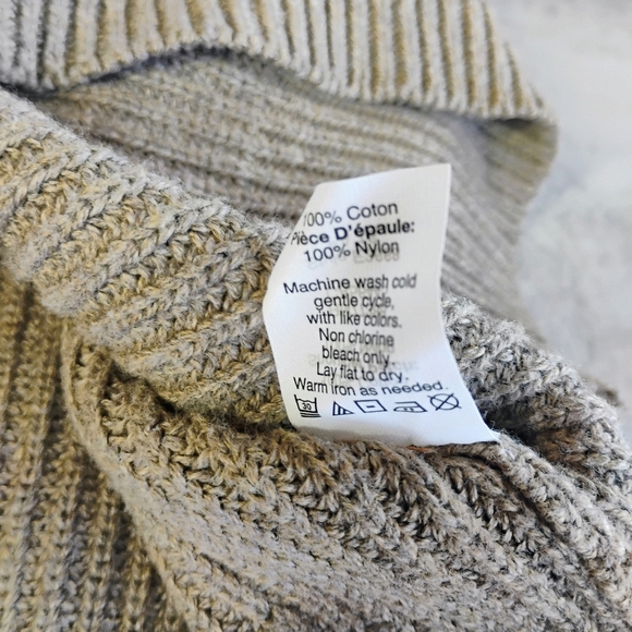 J Crew Ribbed Knit Cotton Crewneck Sweater Woodsman Shoulder Patch Mens Large - Picture 8 of 11